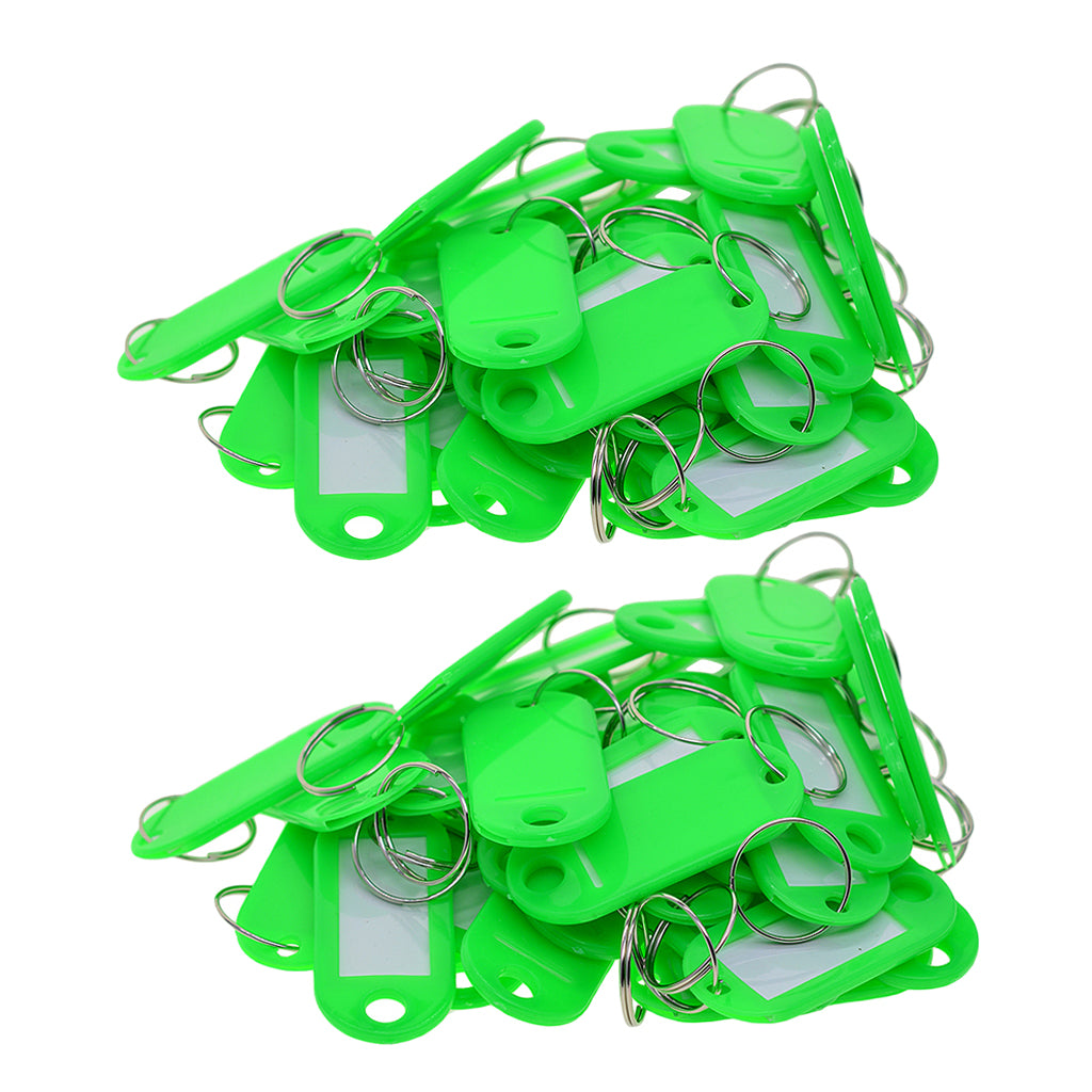 100pcs Removable Waterproof Key Tags ID Name Card Tags Mark Label Green