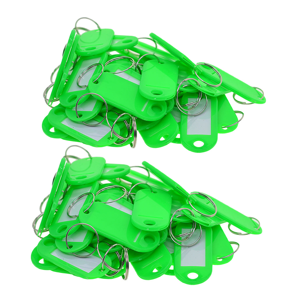 100pcs Removable Waterproof Key Tags ID Name Card Tags Mark Label Green