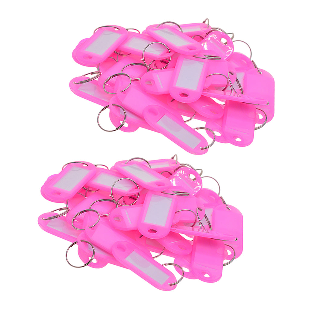 100pcs Removable Waterproof Key Tags ID Name Card Tags Mark Label Pink