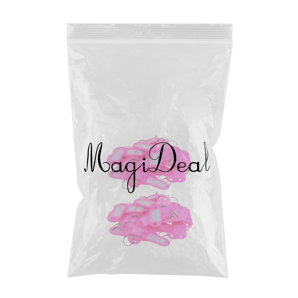 100pcs Removable Waterproof Key Tags ID Name Card Tags Mark Label Pink