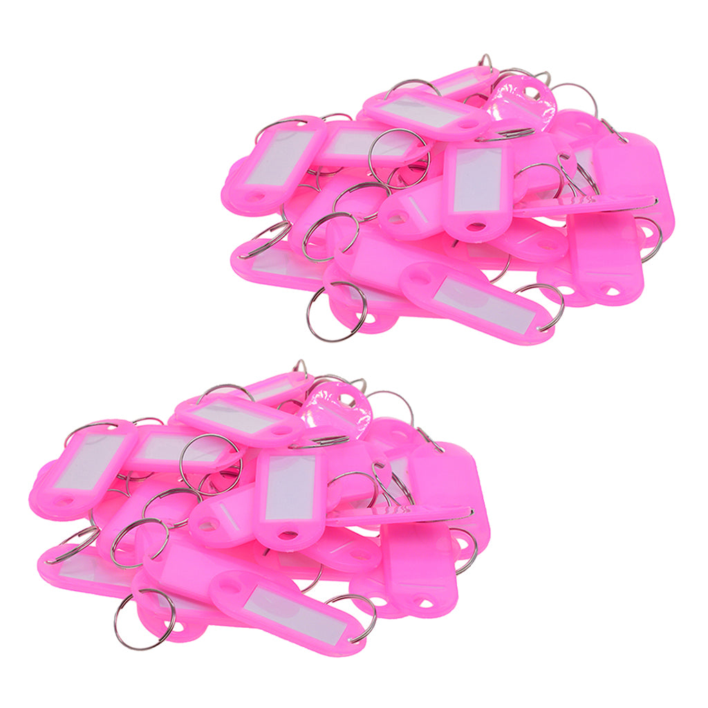 100pcs Removable Waterproof Key Tags ID Name Card Tags Mark Label Pink