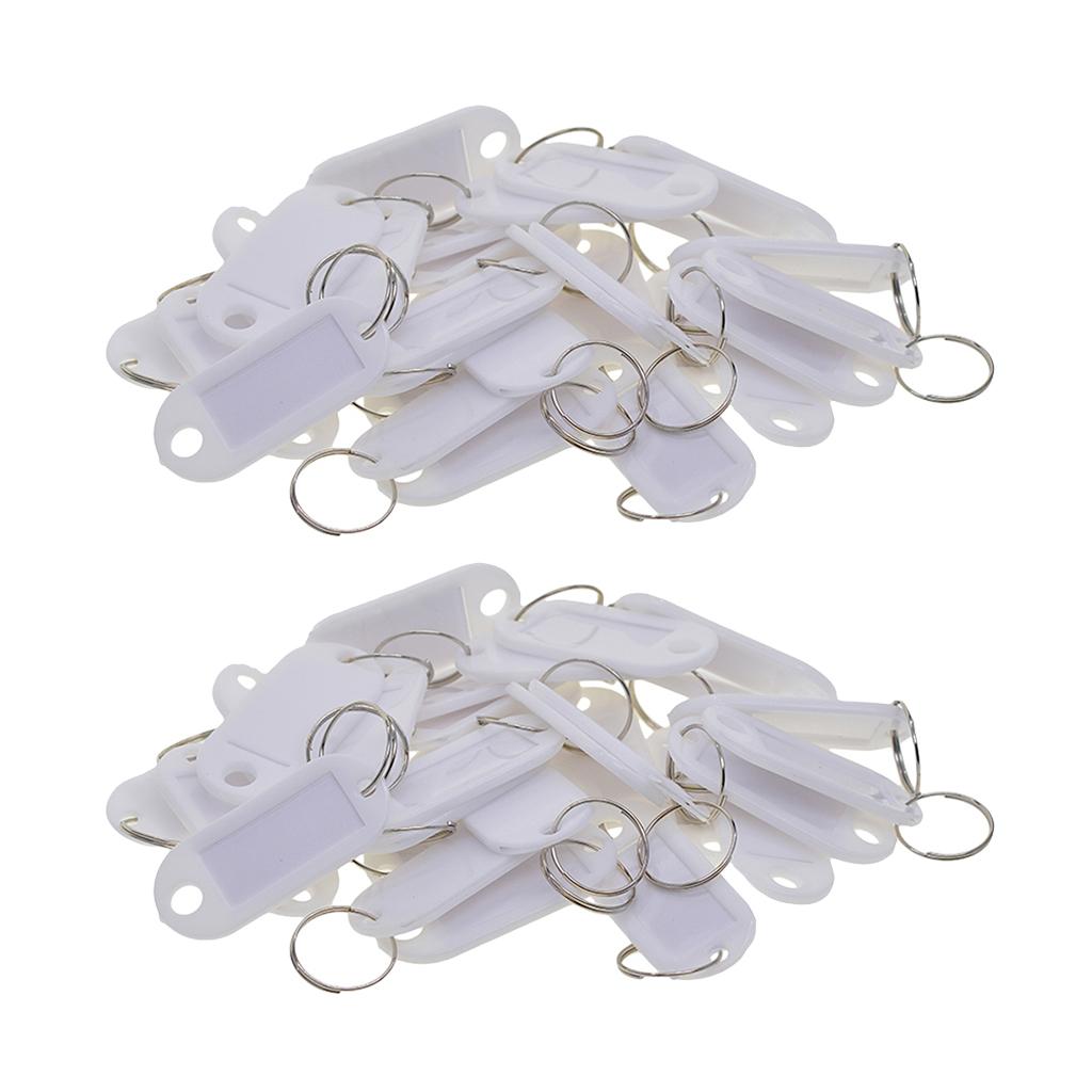100pcs Removable Waterproof Key Tags ID Name Card Tags Mark Label White