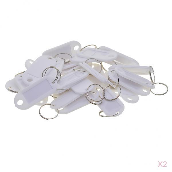 100pcs Removable Waterproof Key Tags ID Name Card Tags Mark Label White