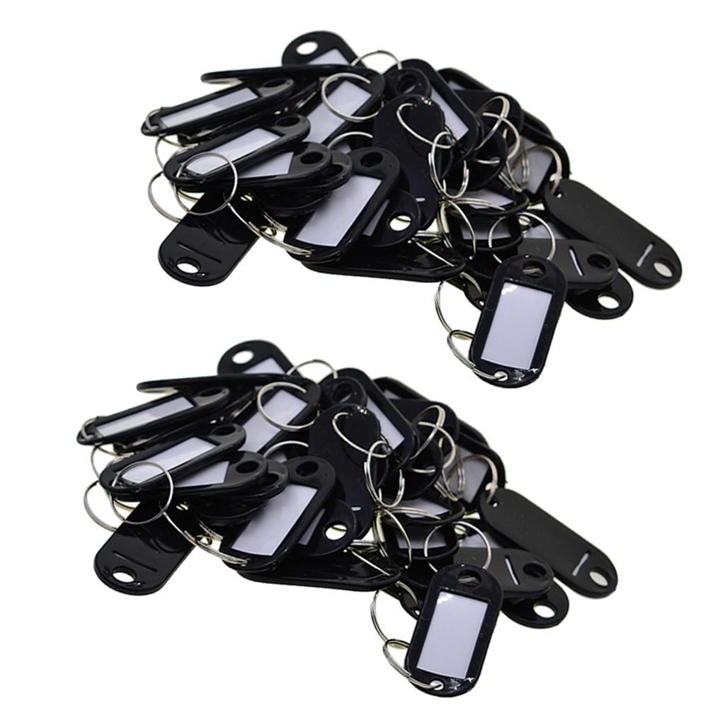 100pcs Removable Waterproof Key Tags ID Name Card Tags Mark Label Black