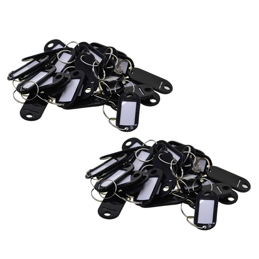 100pcs Removable Waterproof Key Tags ID Name Card Tags Mark Label Black