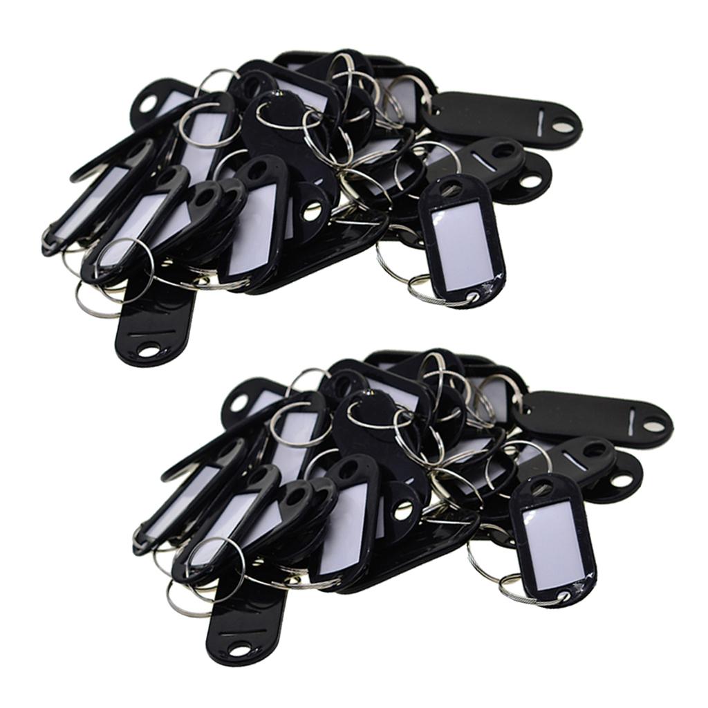 100pcs Removable Waterproof Key Tags ID Name Card Tags Mark Label Black