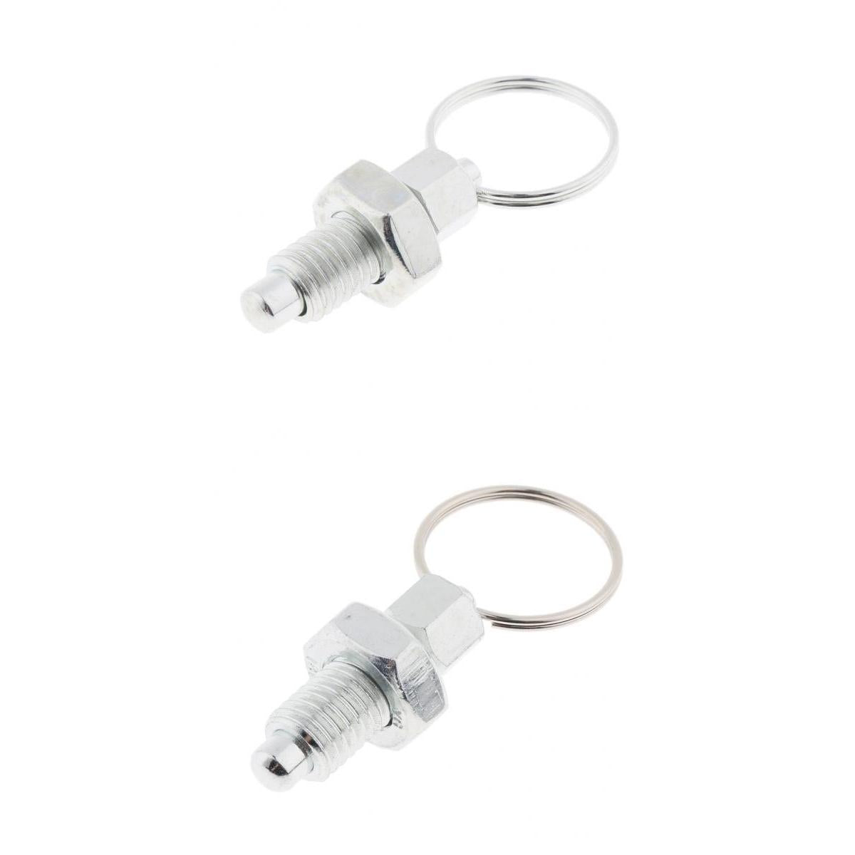 2 Pieces Stainless Steel Non Lock-Out Indexing Plunger with Pull Ring M8&M12