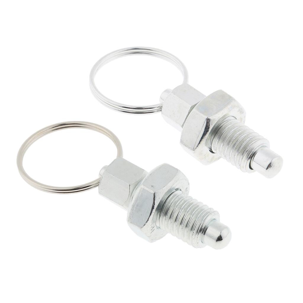 2 Pieces Stainless Steel Non Lock-Out Indexing Plunger with Pull Ring M8&M12