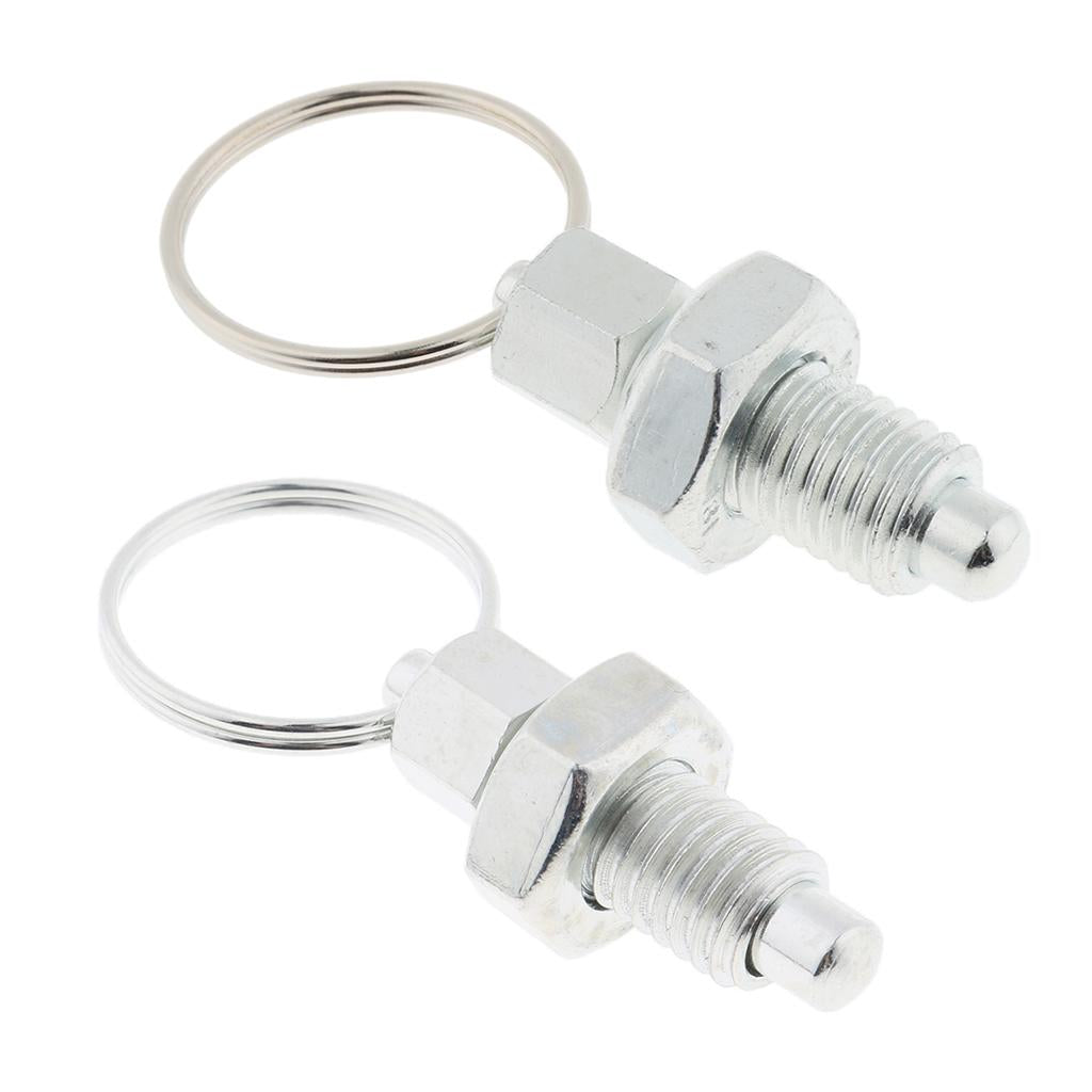 2 Pieces Stainless Steel Non Lock-Out Indexing Plunger with Pull Ring M8&M12