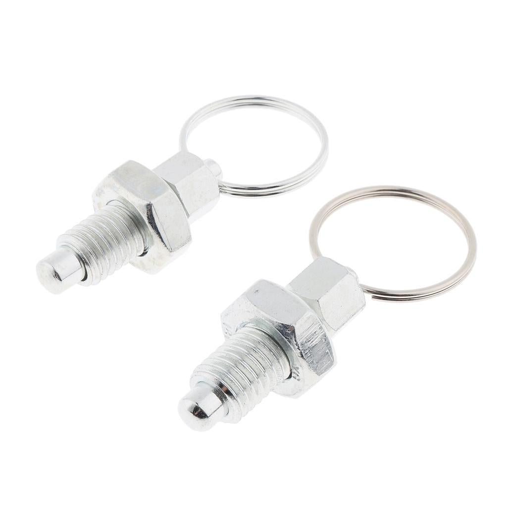 2 Pieces Stainless Steel Non Lock-Out Indexing Plunger with Pull Ring M8&M12