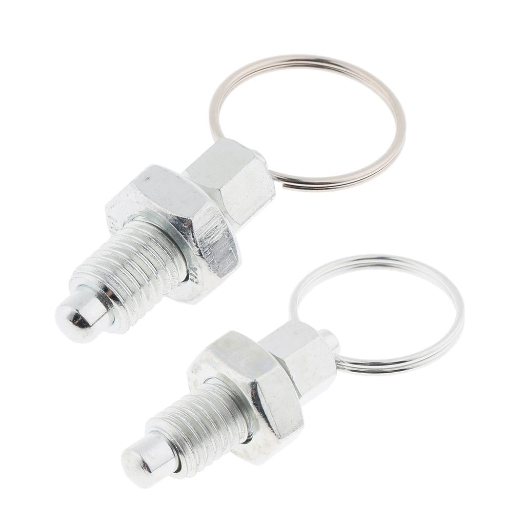 2 Pieces Stainless Steel Non Lock-Out Indexing Plunger with Pull Ring M8&M12