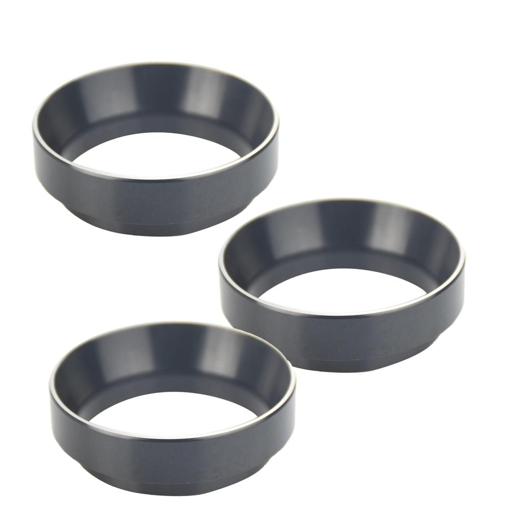 3xBlack 58mm Dia. Intelligent Dosing Ring for Brewing Bowl Coffee Powder