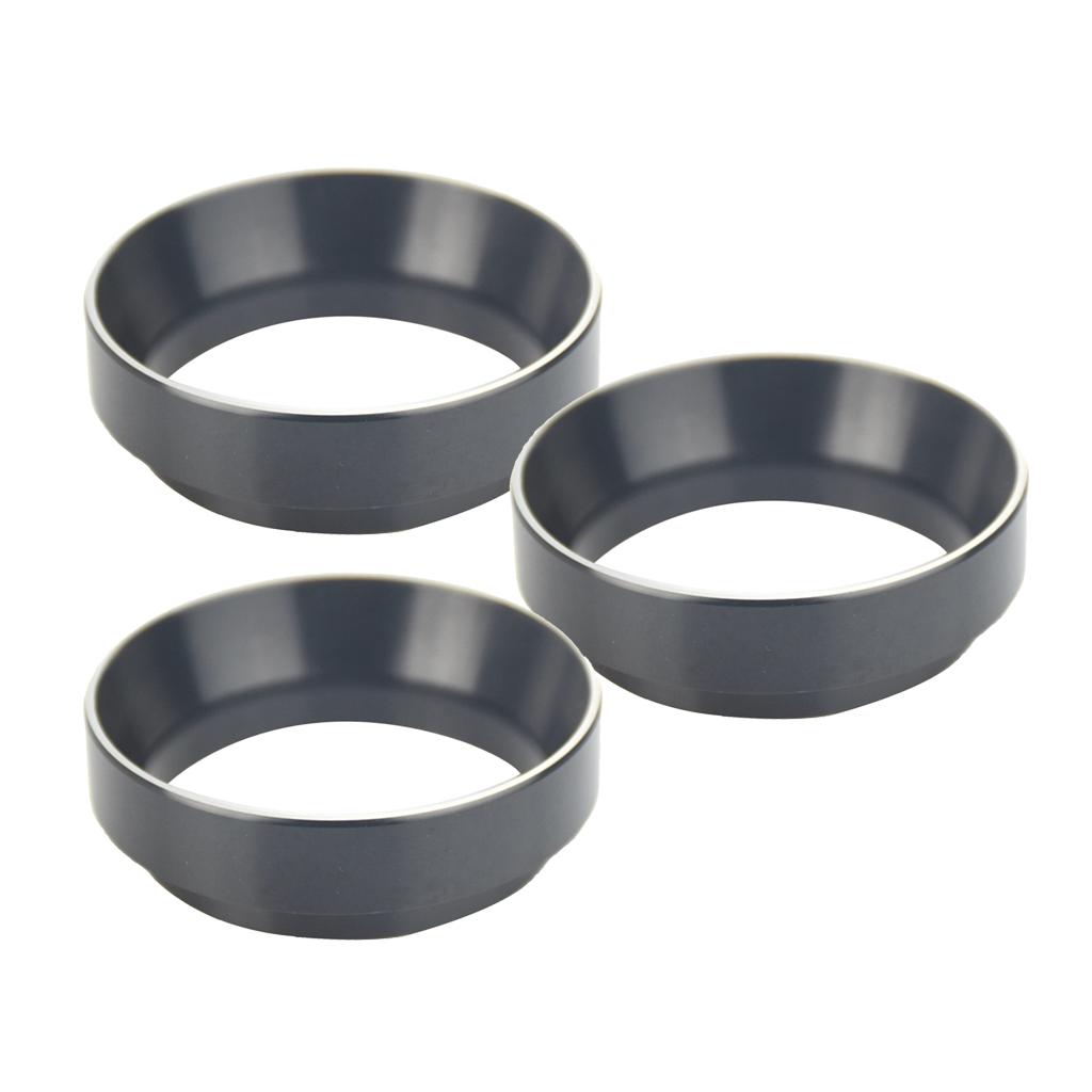 3xBlack 58mm Dia. Intelligent Dosing Ring for Brewing Bowl Coffee Powder