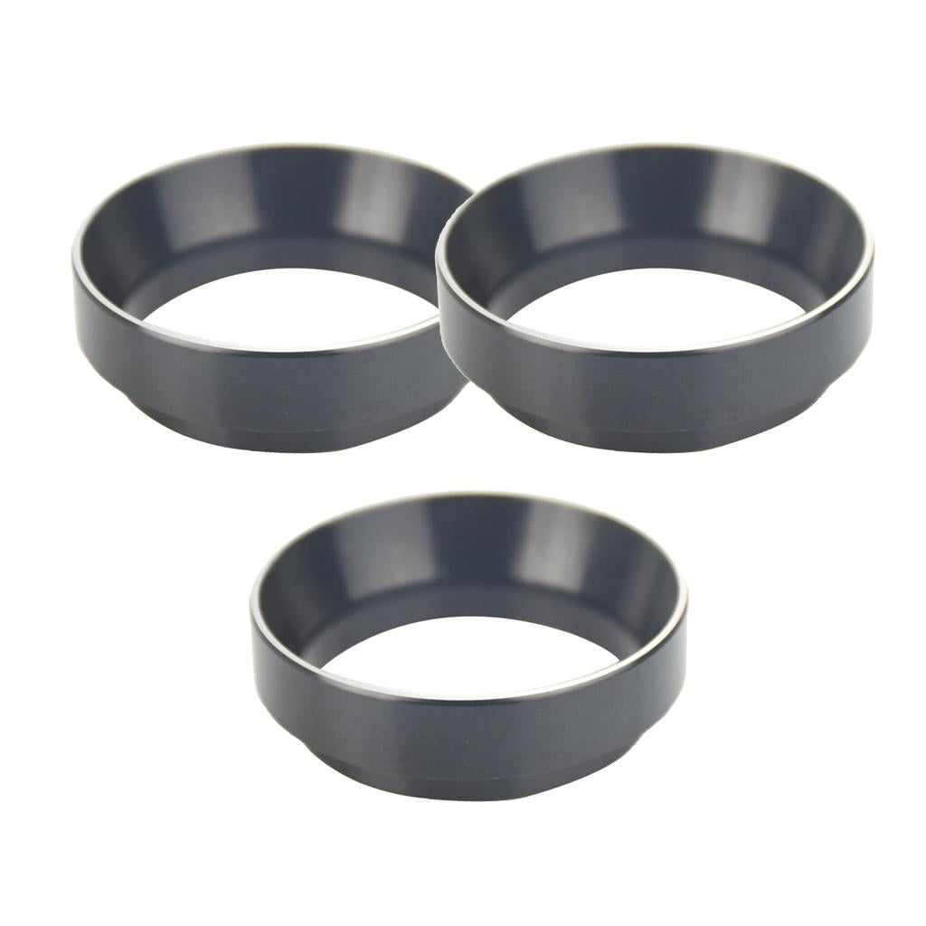 3xBlack 58mm Dia. Intelligent Dosing Ring for Brewing Bowl Coffee Powder