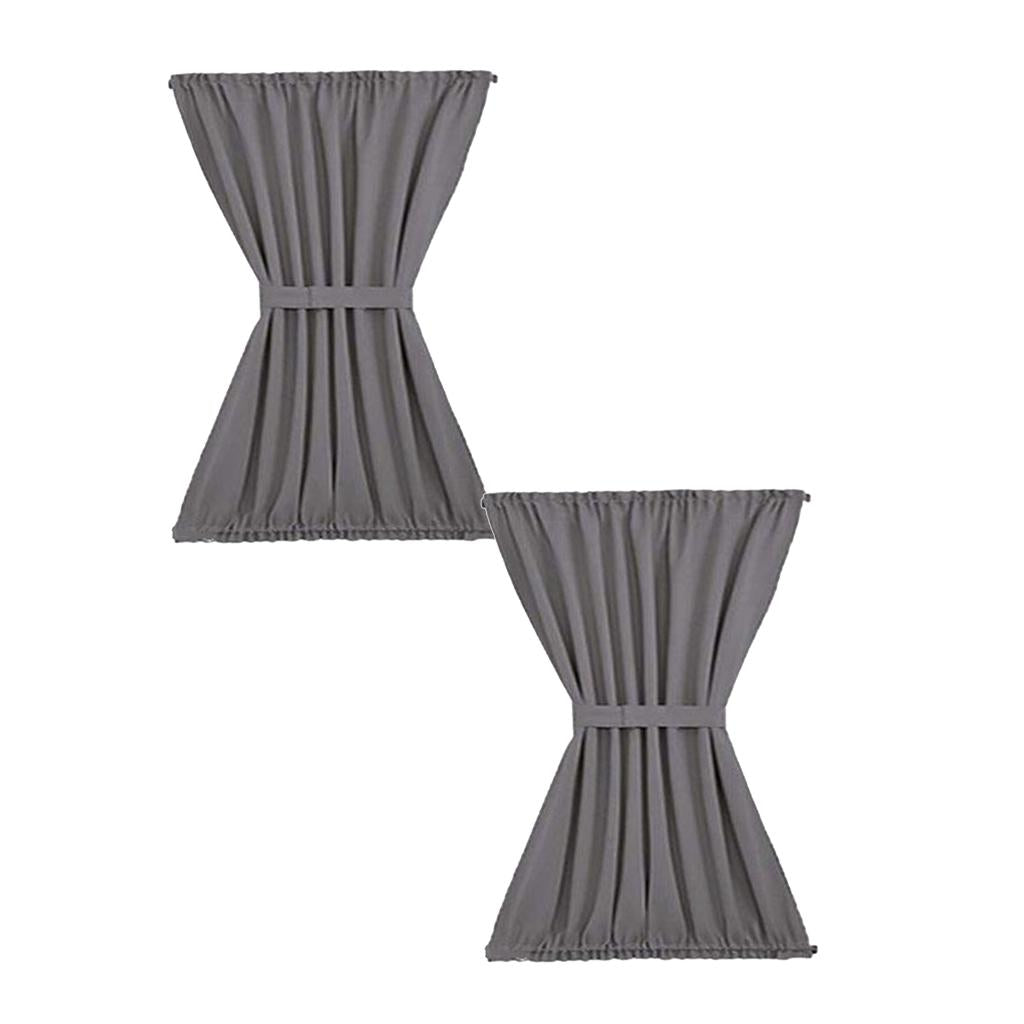 2xGray Light Reducing Thermal Insulated French Glass Door Curtain Panel