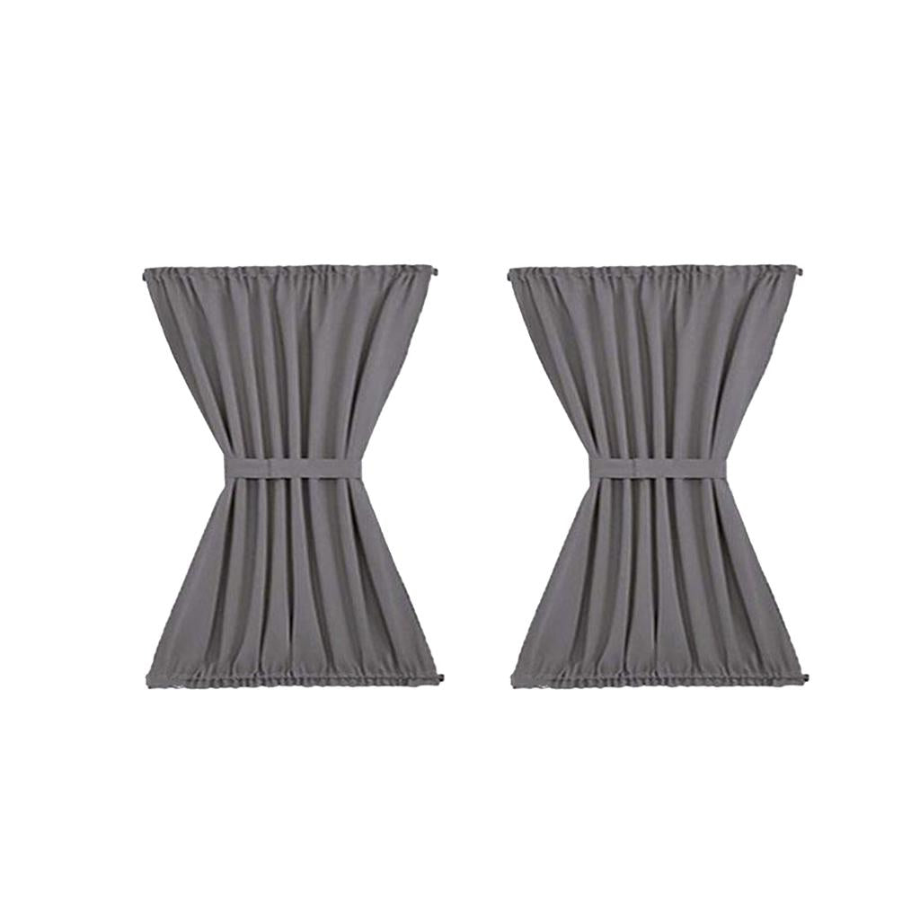 2xGray Light Reducing Thermal Insulated French Glass Door Curtain Panel