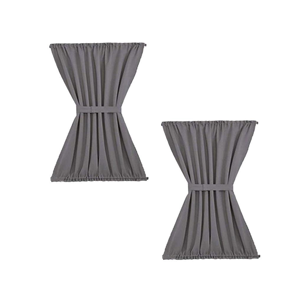 2xGray Light Reducing Thermal Insulated French Glass Door Curtain Panel