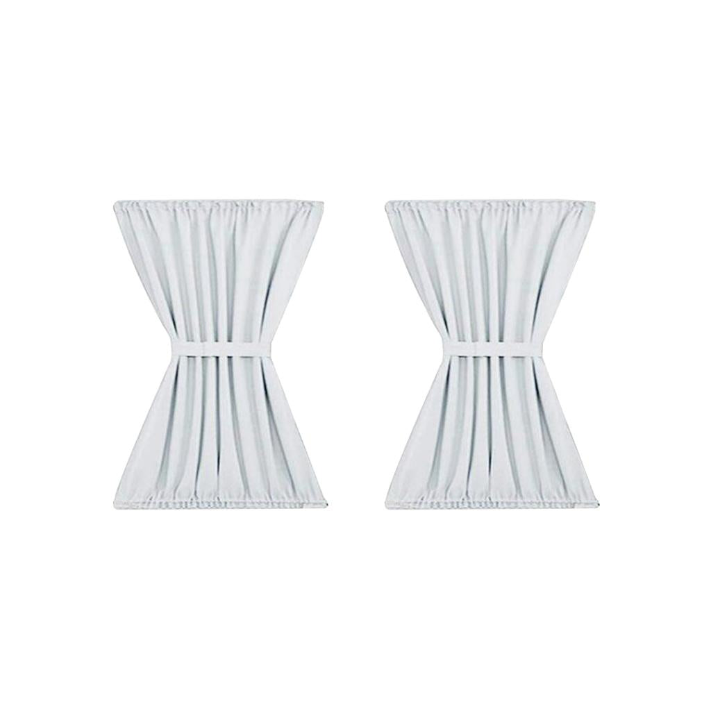 2x White Light Reducing Thermal Insulated French Glass Door Curtain Panel