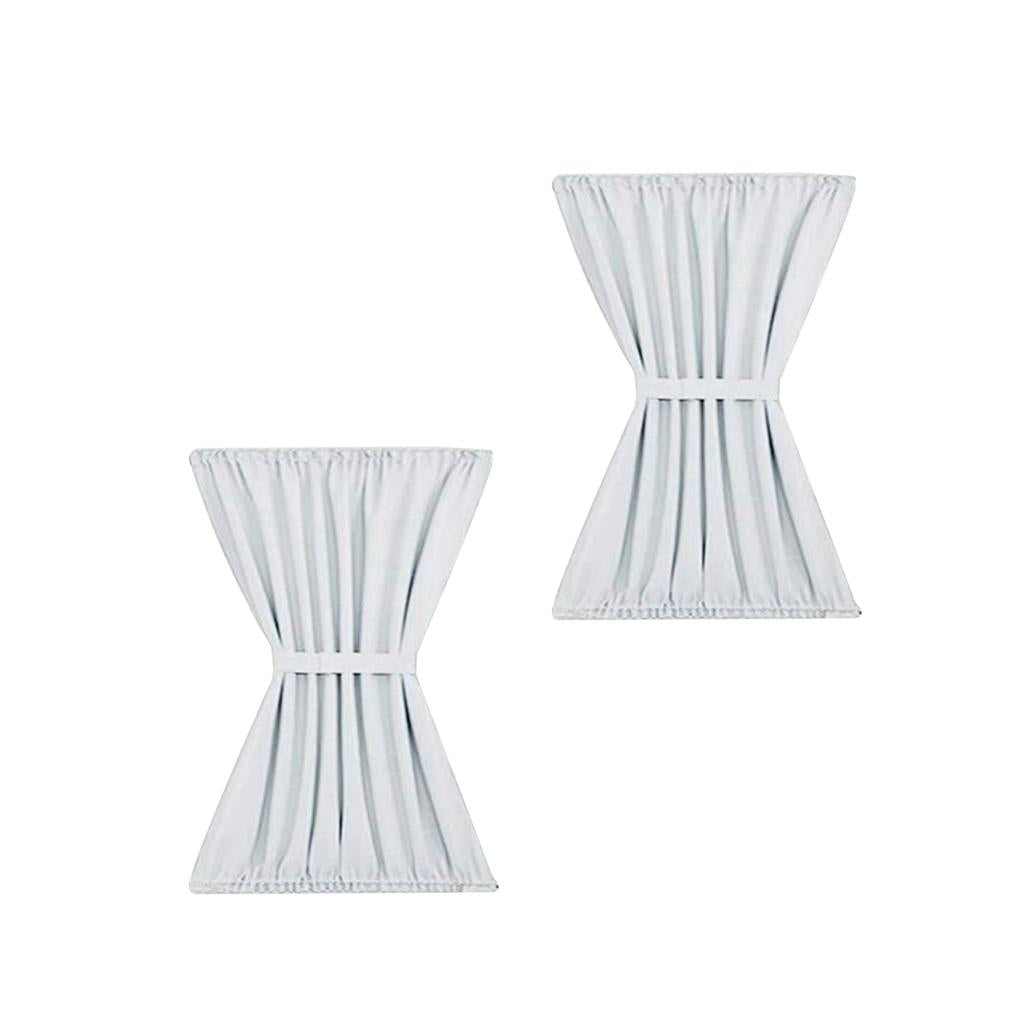 2x White Light Reducing Thermal Insulated French Glass Door Curtain Panel