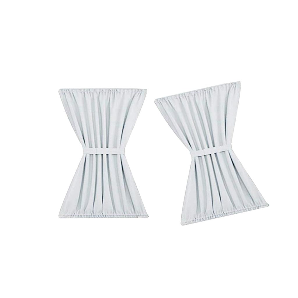 2x White Light Reducing Thermal Insulated French Glass Door Curtain Panel