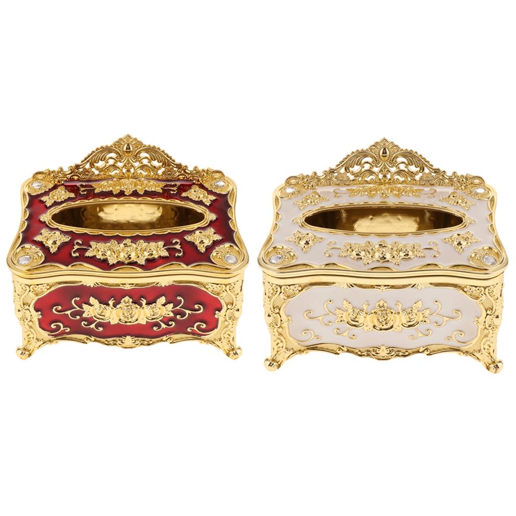 2Pcs European Style Acrylic Tissue Refill Holder Luxury Napkin Box Cover