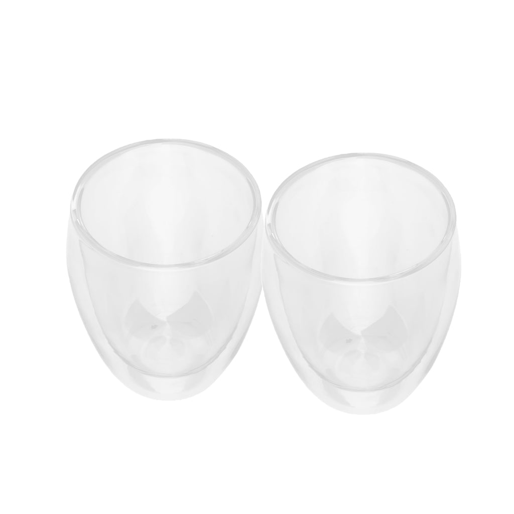 2xGlass Cup Double-Layer Glass Coffee Mugs