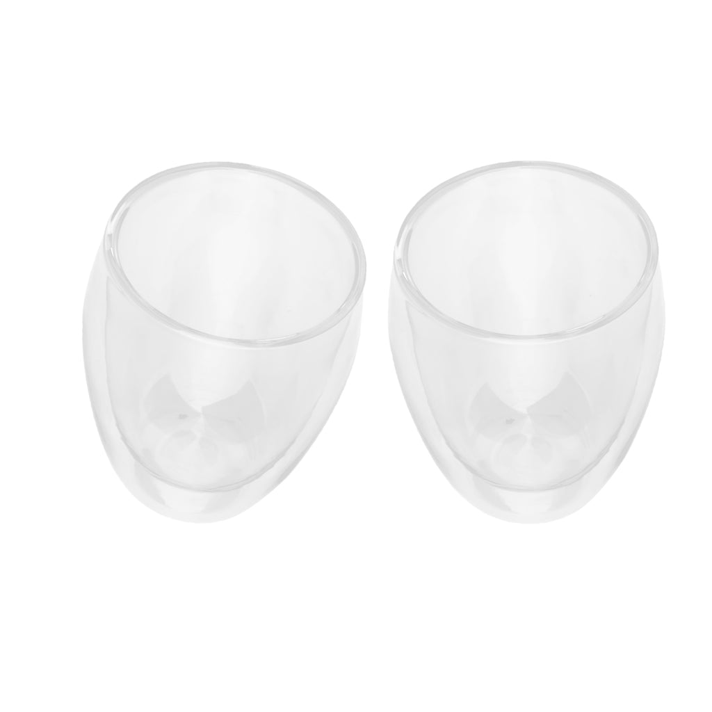 2xGlass Cup Double-Layer Glass Coffee Mugs