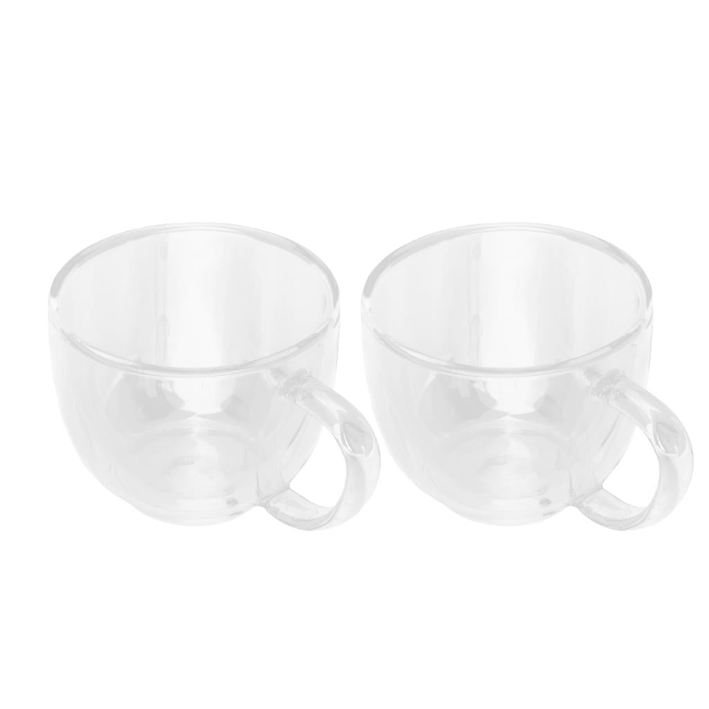 2Pcs 200ml Double-Layer Glass Espresso Cup Home Barware