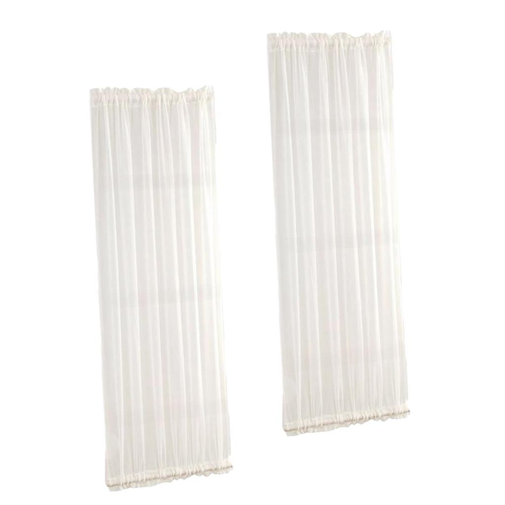 2Pcs Home French Door Curtains Blackout Curtain White25x40'' /64X102cm