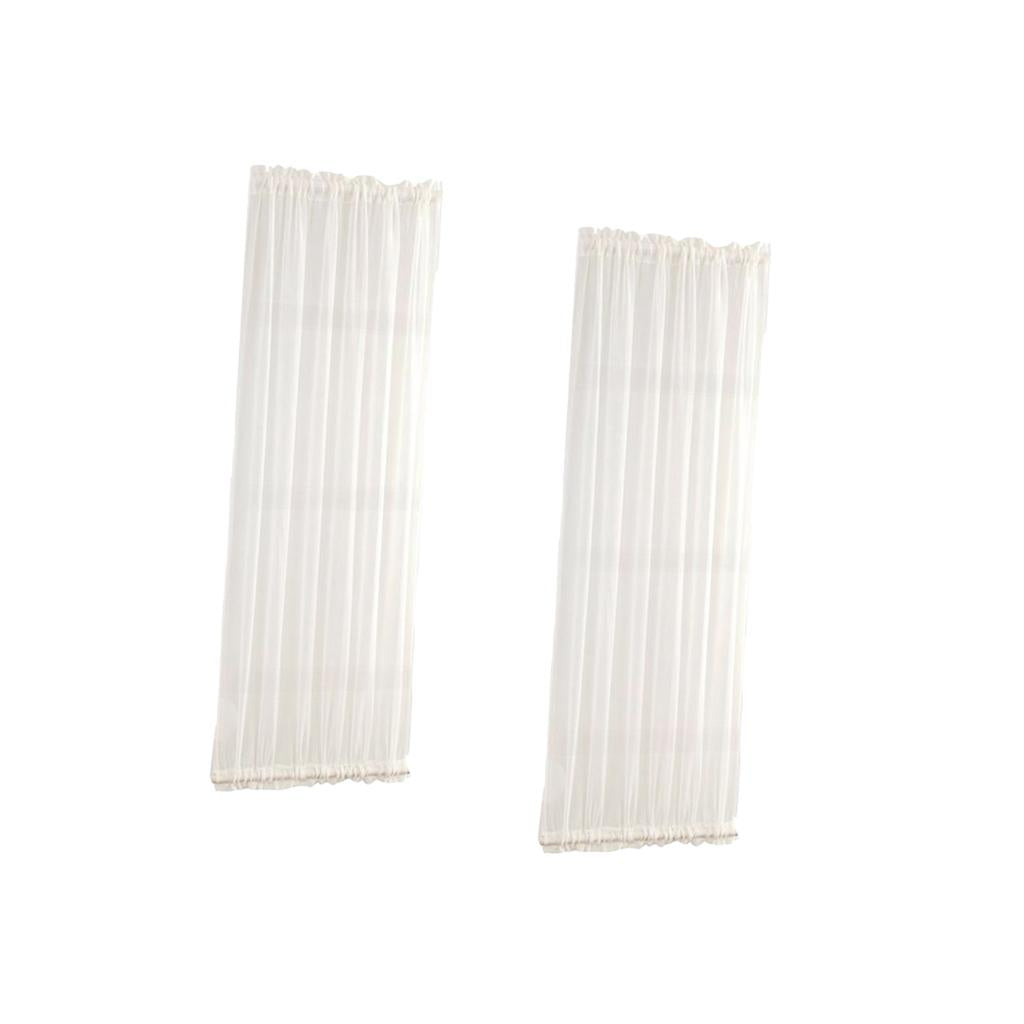 2Pcs Home French Door Curtains Blackout Curtain White 137x183cm