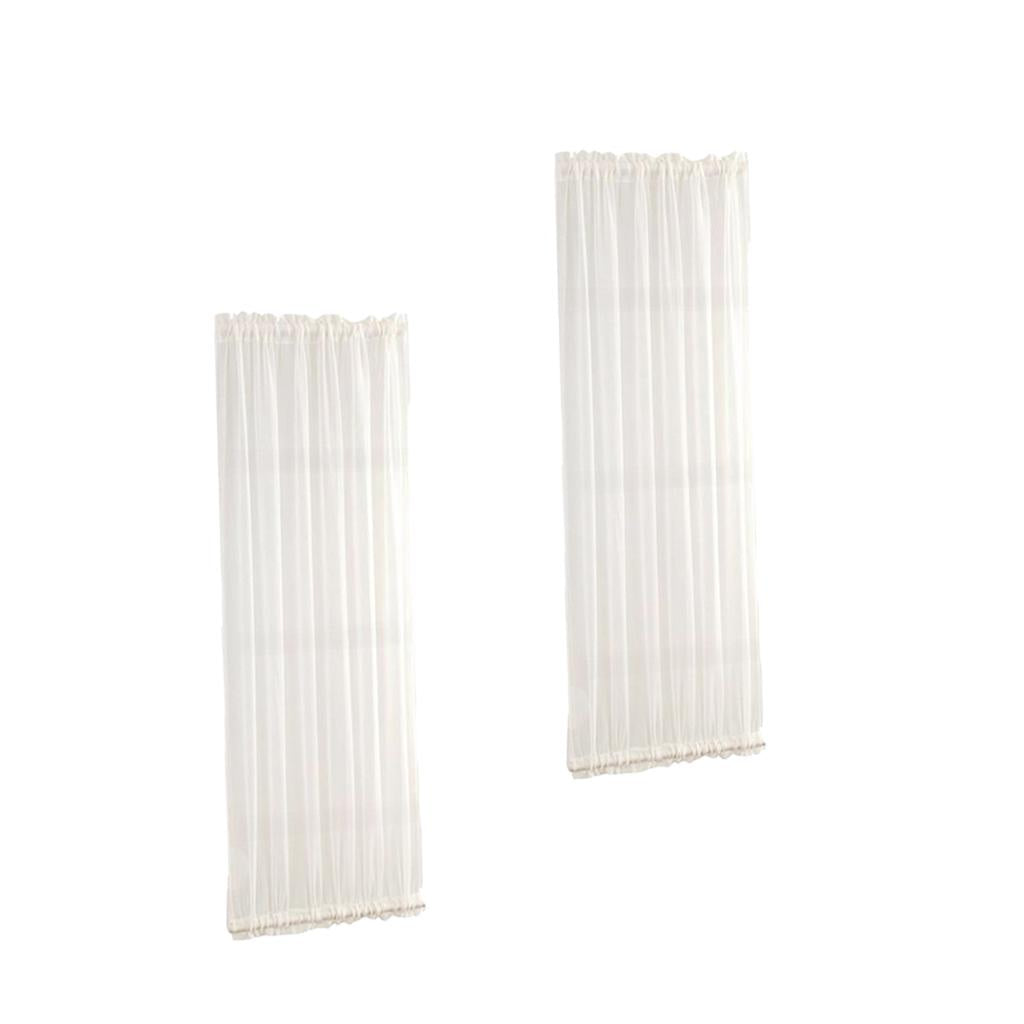 2Pcs Home French Door Curtains Blackout Curtain White 137x183cm
