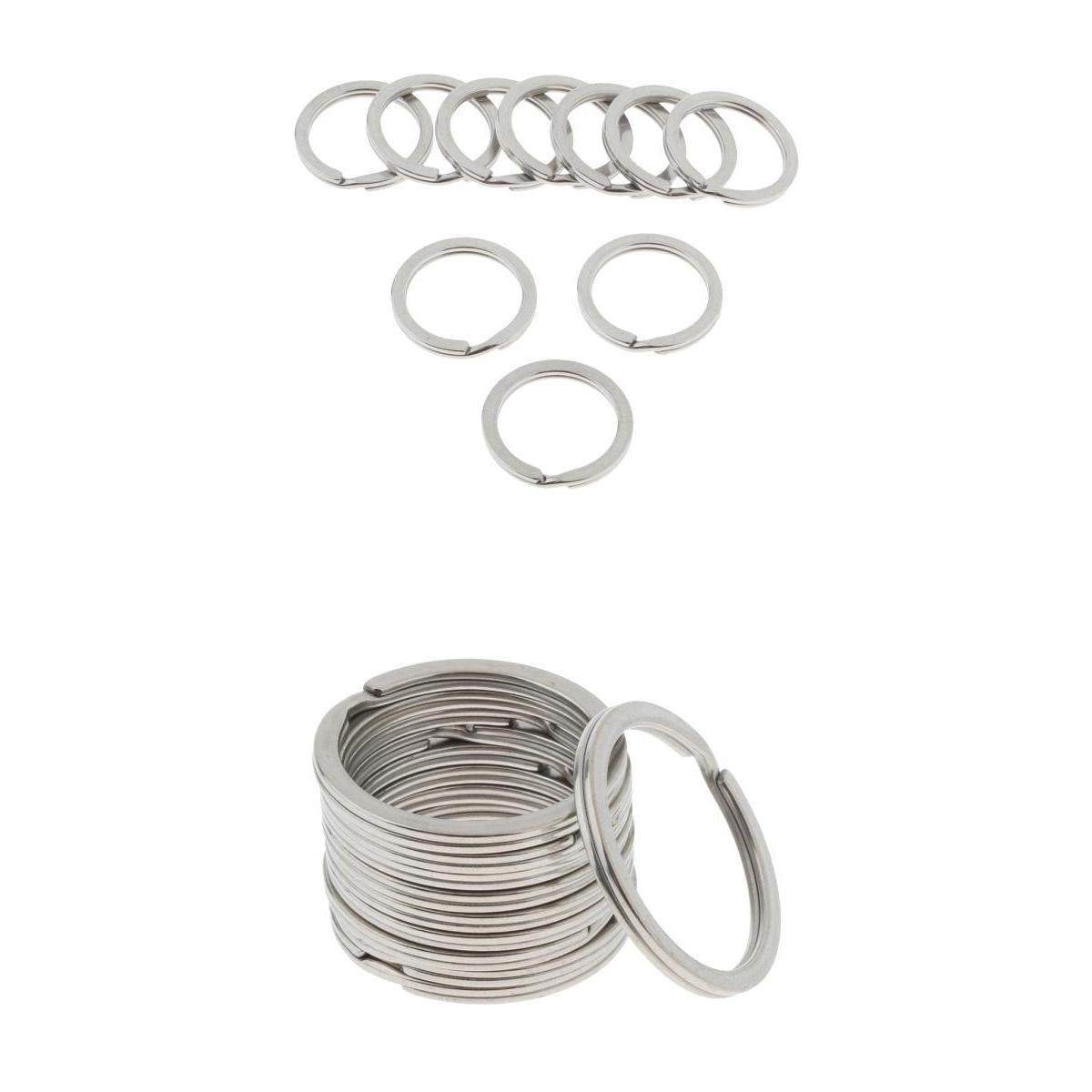 20Pcs Stainless Steel O Ring Sports Key Chain Buckle Holder Camping Silver