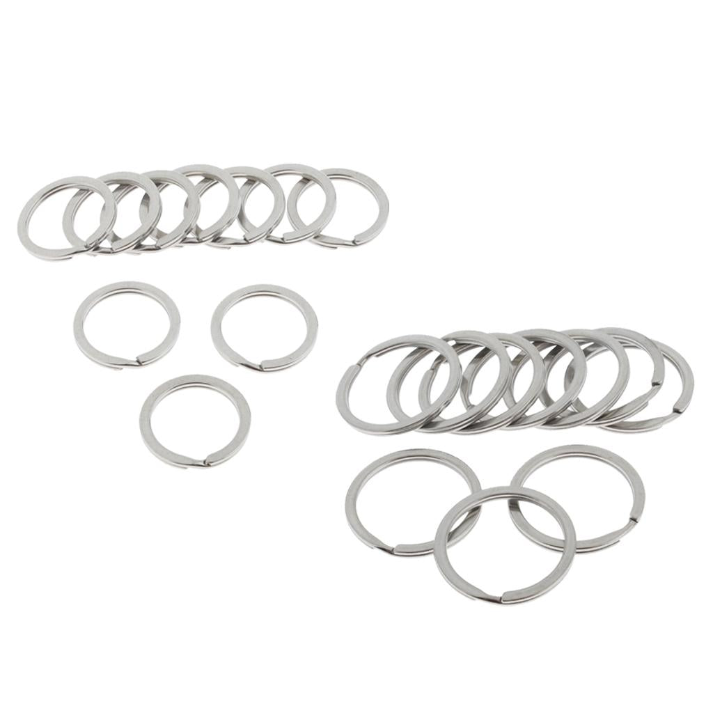 20Pcs Stainless Steel O Ring Sports Key Chain Buckle Holder Camping Silver
