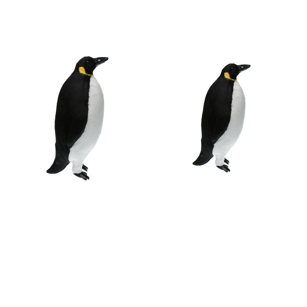 2Pcs Artificial Simulation Ornaments Feathered Fake Penguin Decor L +M
