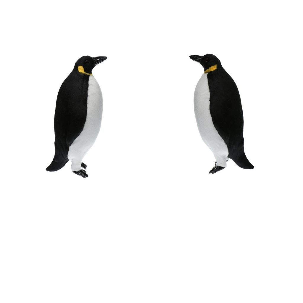 2Pcs Artificial Simulation Ornaments Feathered Fake Penguin Decor L +M