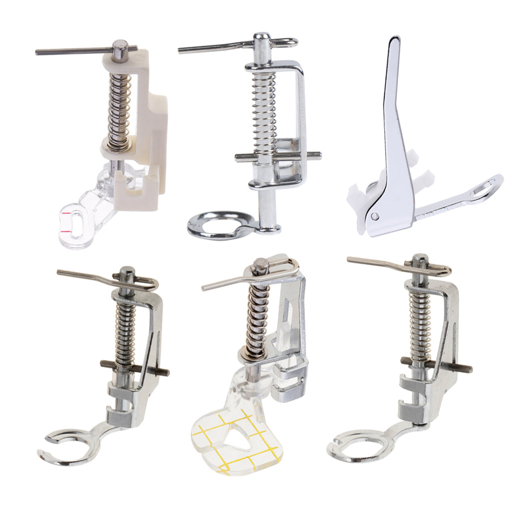 6x Metal Free Motion Darning Presser Foot for Brother Singer Sewing Machine