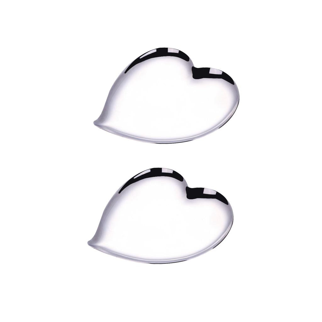 2Pcs Stainless Steel Fruit Tray Desktop Tray Hotel Serving Tray Heart