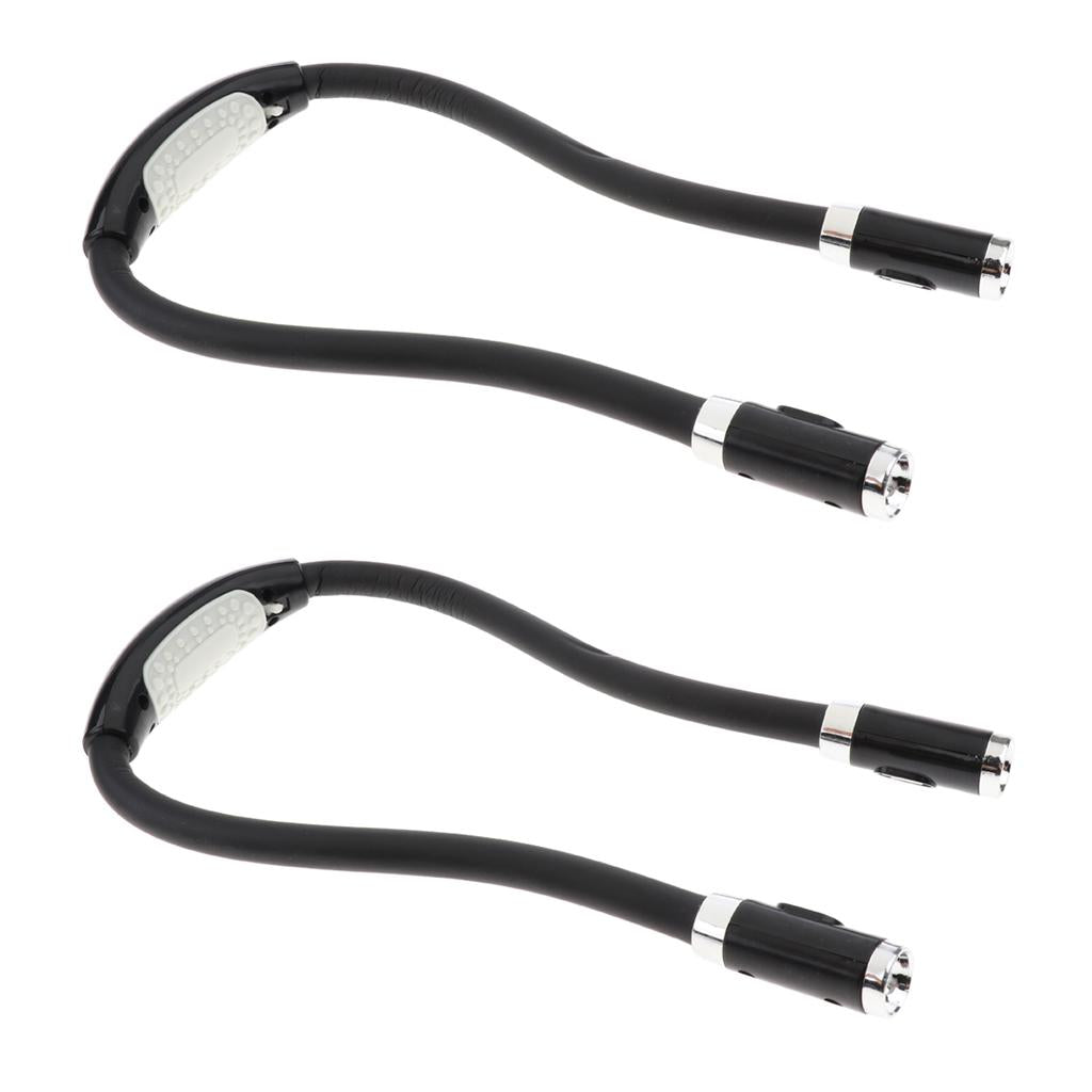 2 PCS Led Hands-Free Flexible Neck Light Reading Flashlight Book Light