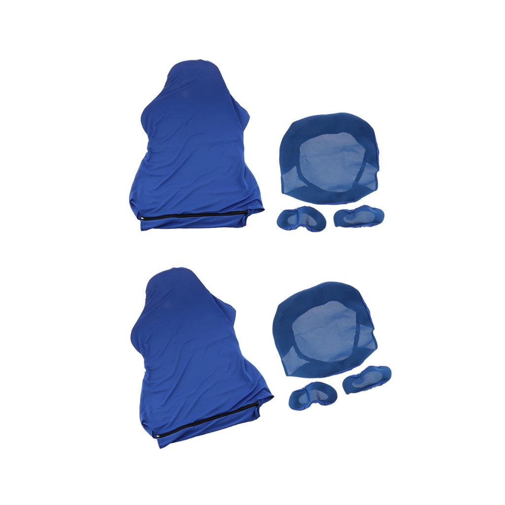 2x Blue Computer Stretch Swivel Gaming Chair Slipcover Cover