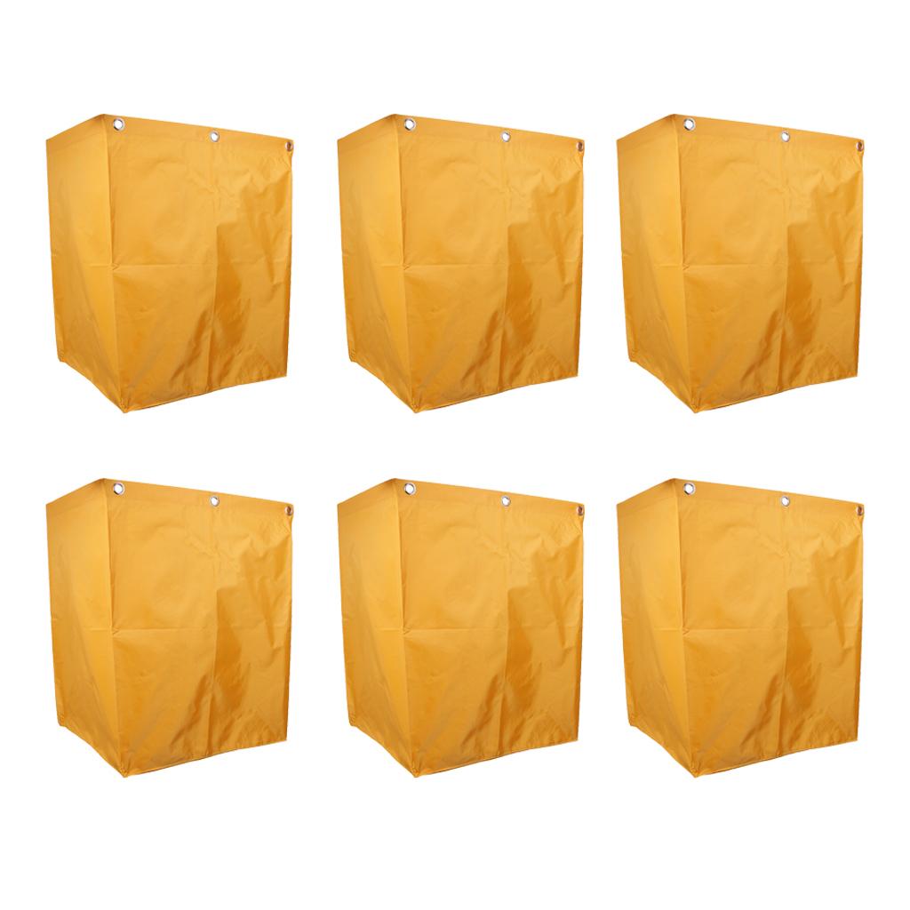 6pcs Replacement Waterproof Plastic Bag for X-Shape Linen Truck/Laundry Cart