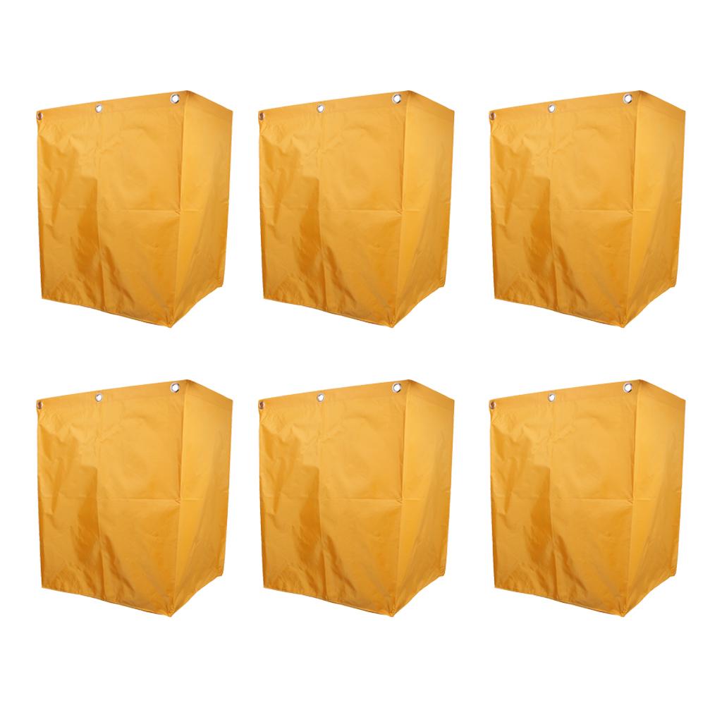 6pcs Replacement Waterproof Plastic Bag for X-Shape Linen Truck/Laundry Cart