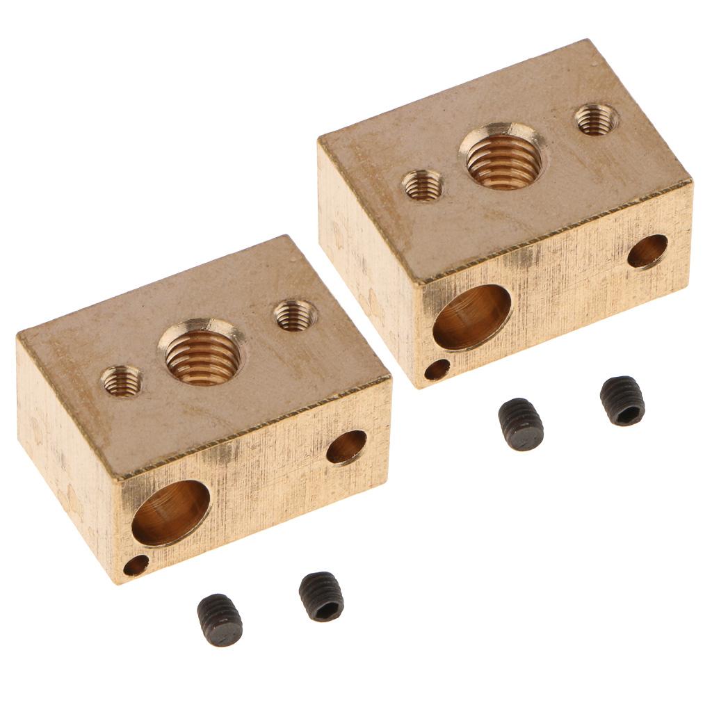 2pcs Brass Heater Block Copper Hotend V6 Nozzles Extruder 3D Printer Parts