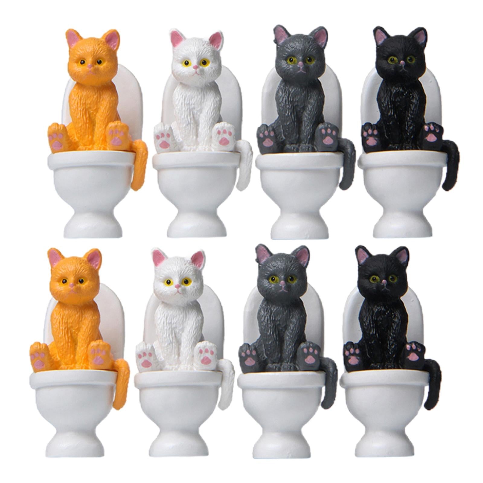8x Cat Figures PVC Model Fairy Garden Accessory Collectibles Gifts