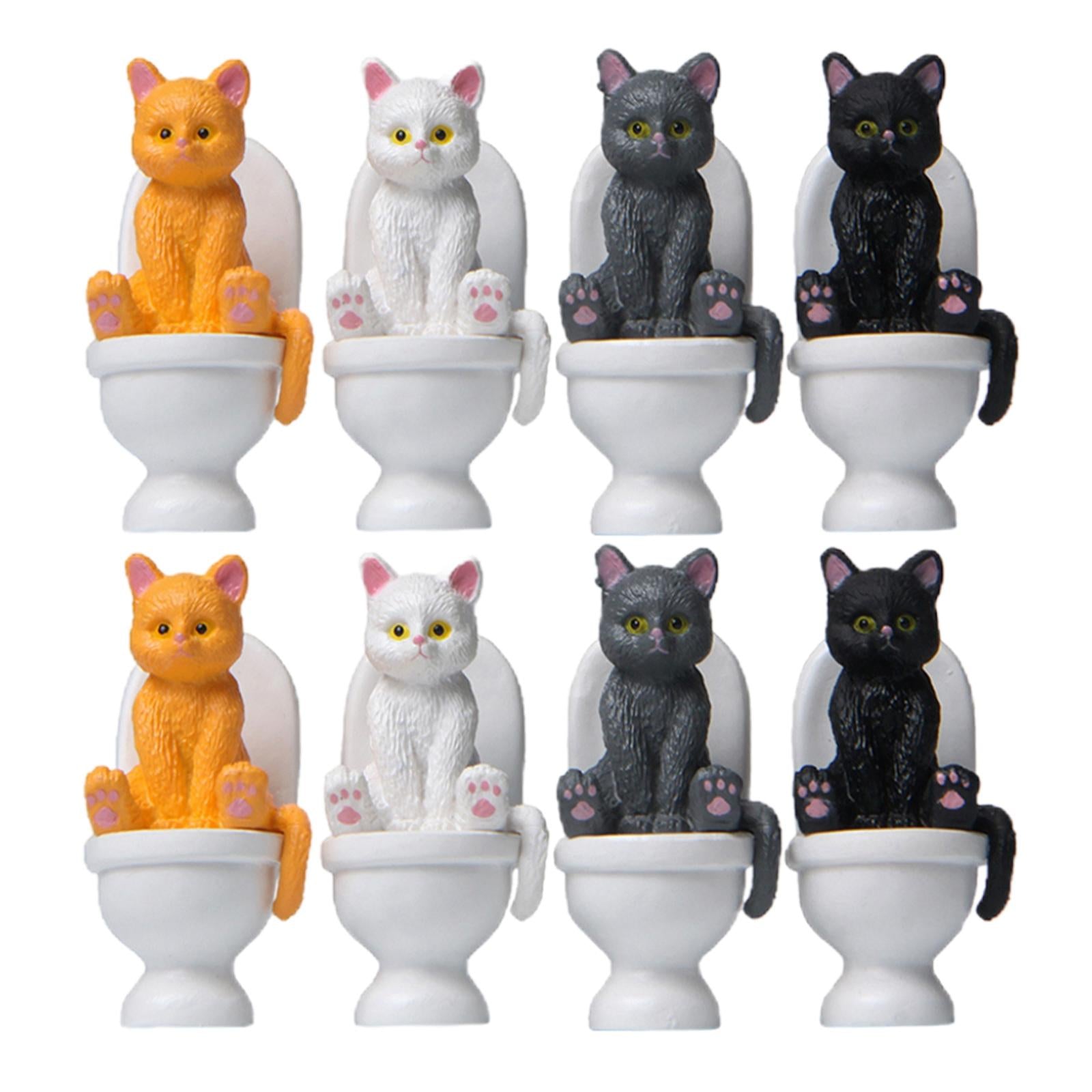 8x Cat Figures PVC Model Fairy Garden Accessory Collectibles Gifts