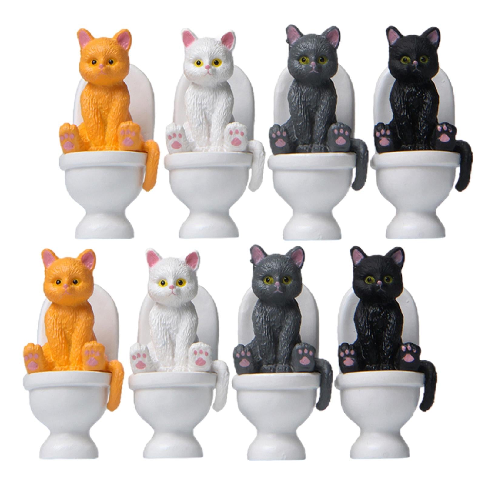 8x Cat Figures PVC Model Fairy Garden Accessory Collectibles Gifts