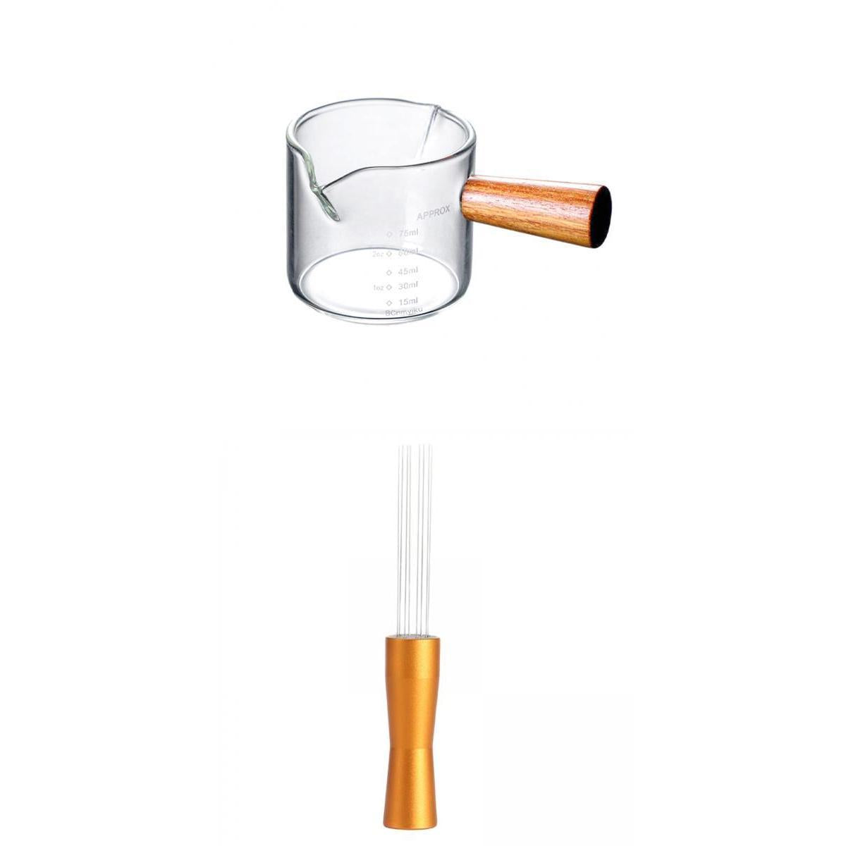 Coffee Tamper Distributor Measuring Cup Espresso Hand Stirrer Style A