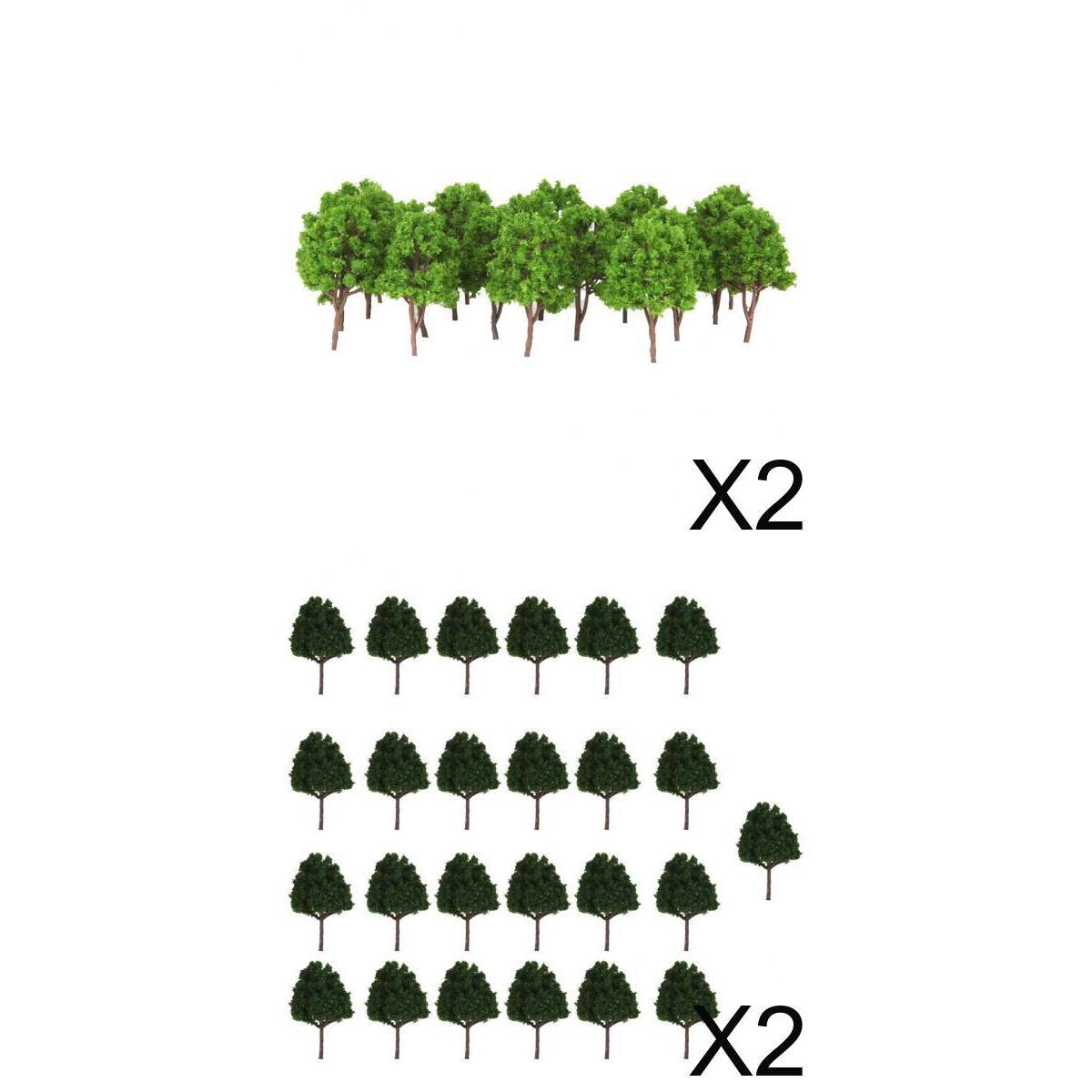 90x Plastic Trees N Scale Train Layout Wargame Scenery