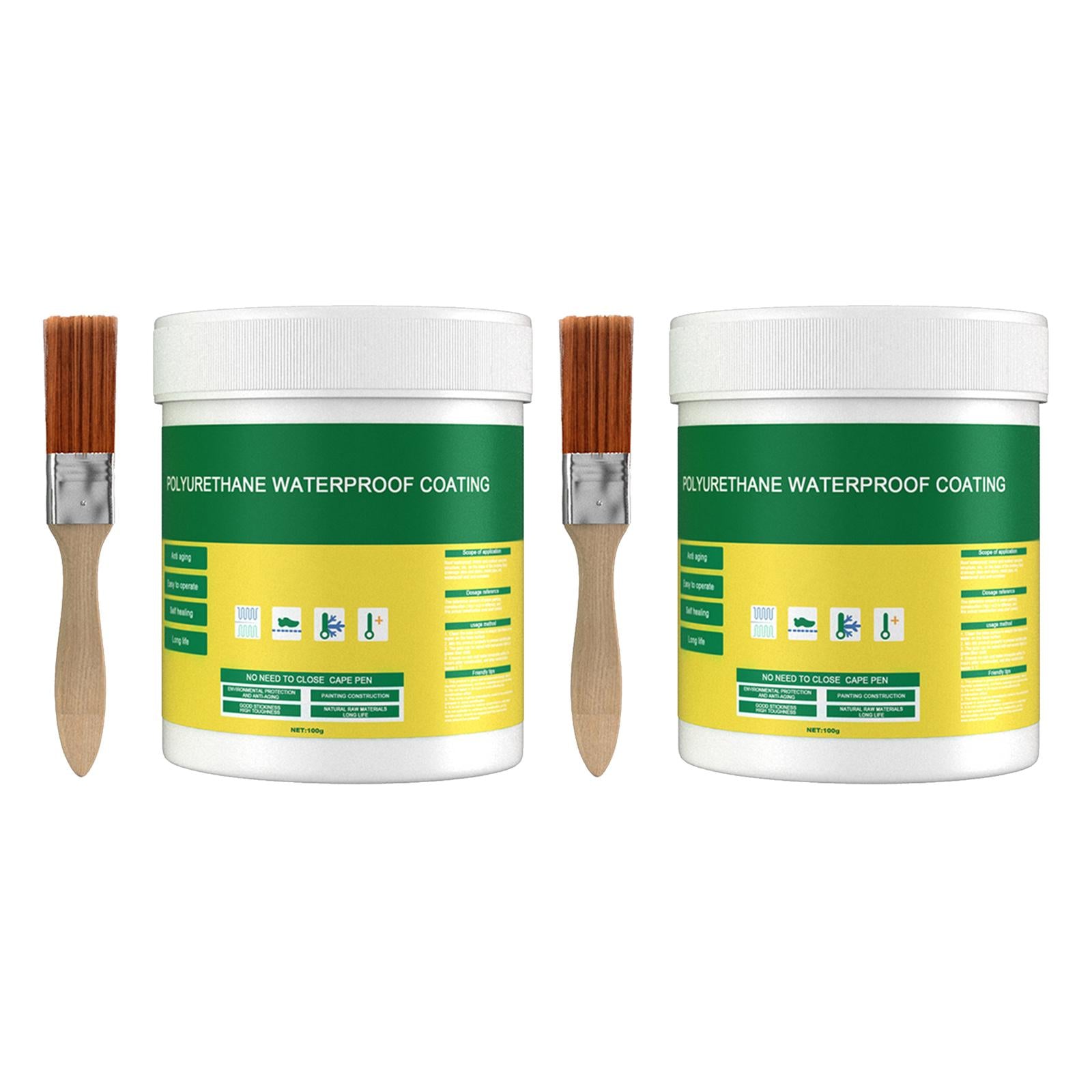 2x 100G Waterproof Sealant Sealer Glue Brush Toilet Coating Repair Leakproof