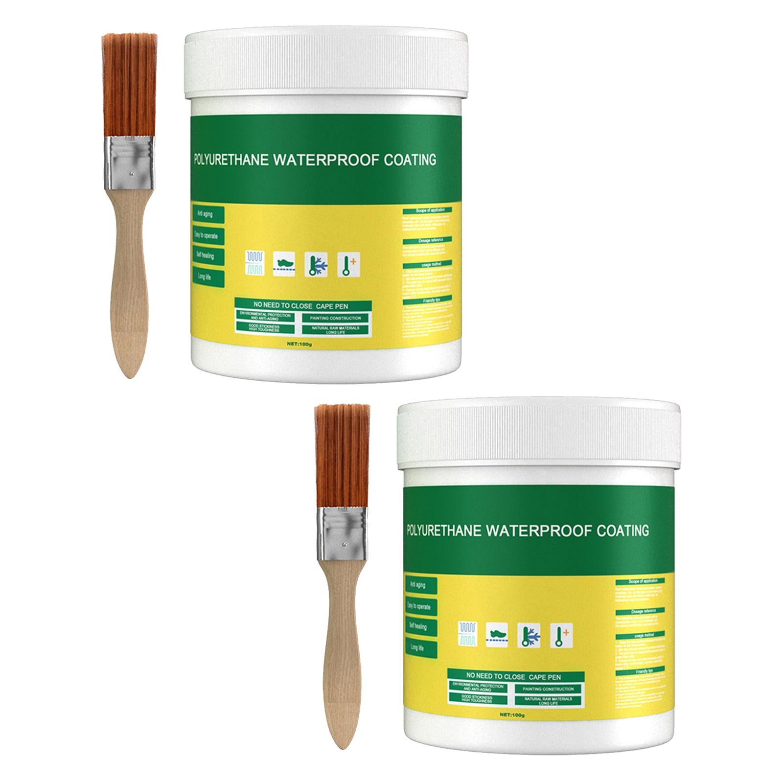 2x 100G Waterproof Sealant Sealer Glue Brush Toilet Coating Repair Leakproof