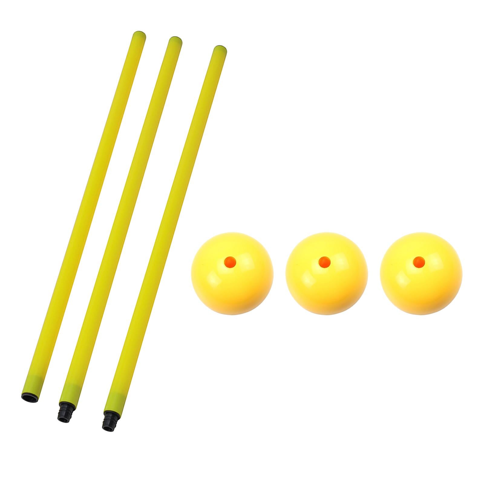 3 Sets Football Door Pole Training Tool Sign Obstacle Marker Rod and Base